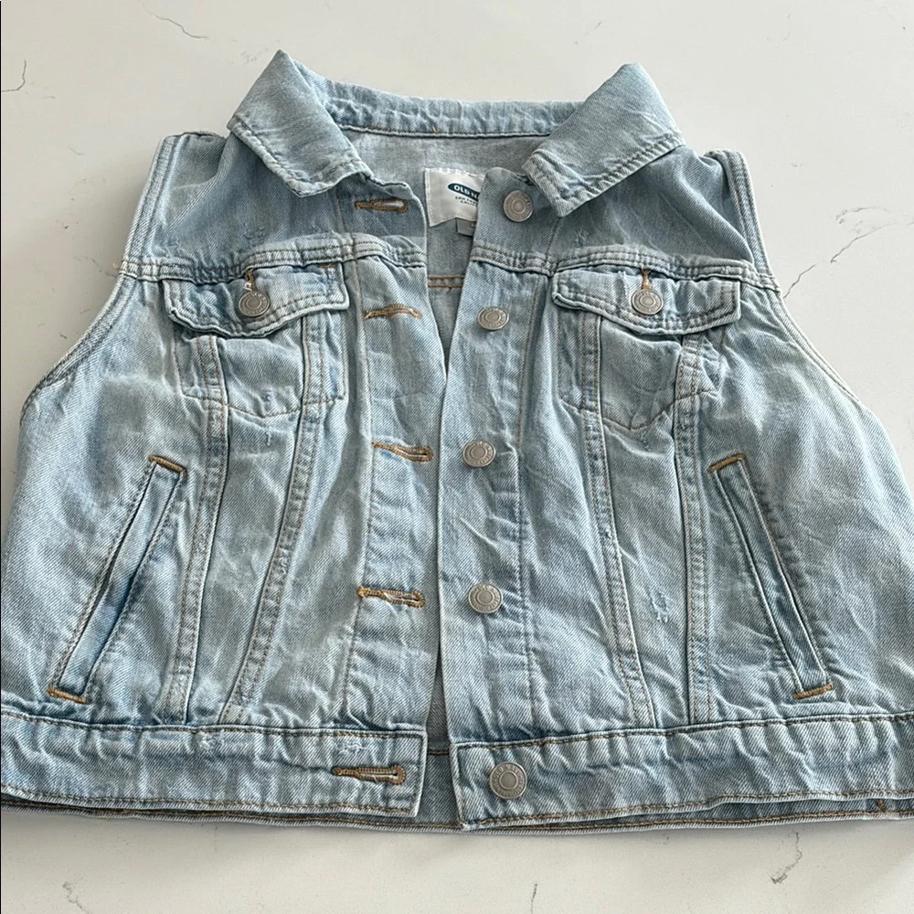 Old Navy Kids Denim Vest - Light Blue - Girls M